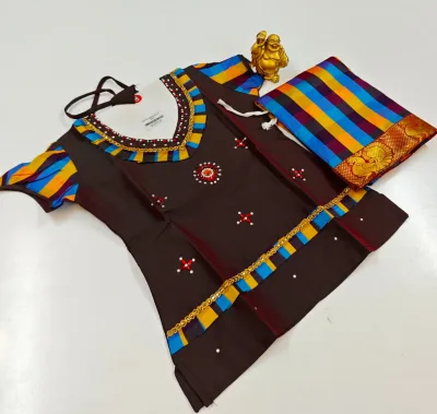 Princess Charm Embroidered Pattu Pavadai Set